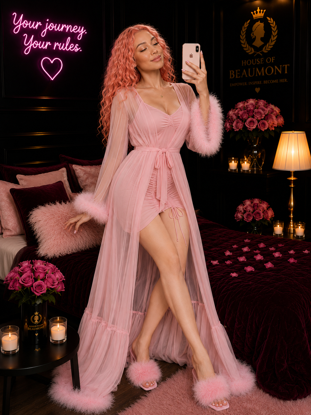 Elegant Fur Bride Wedding Robe And Nightgown Feather Long Bridal Gowns Photo shoot Maternity Dressing Gown for Photography