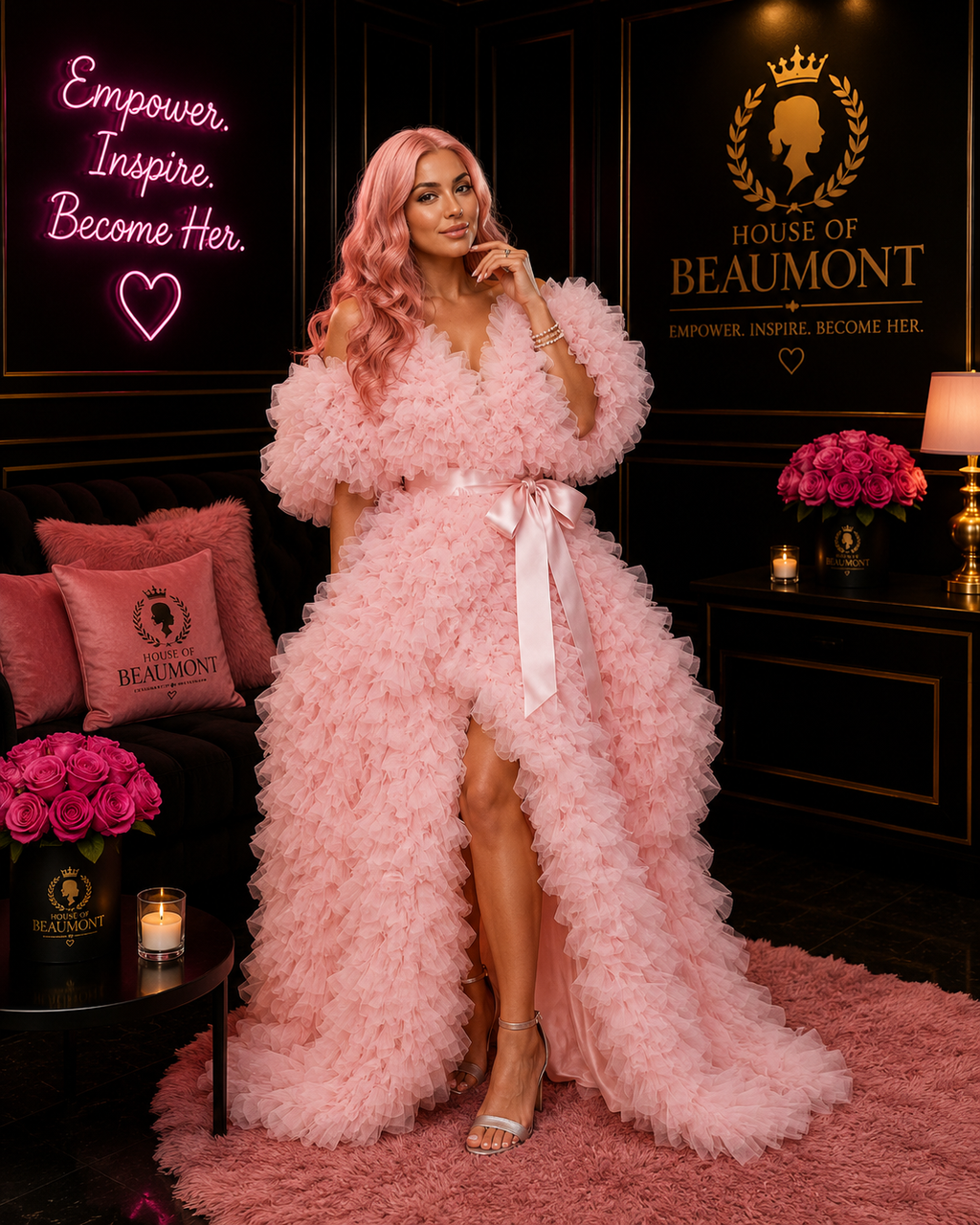 Pink Women Party Dresses Short Sleeve Wedding Bridal Coat Birthday Shotting Gowns