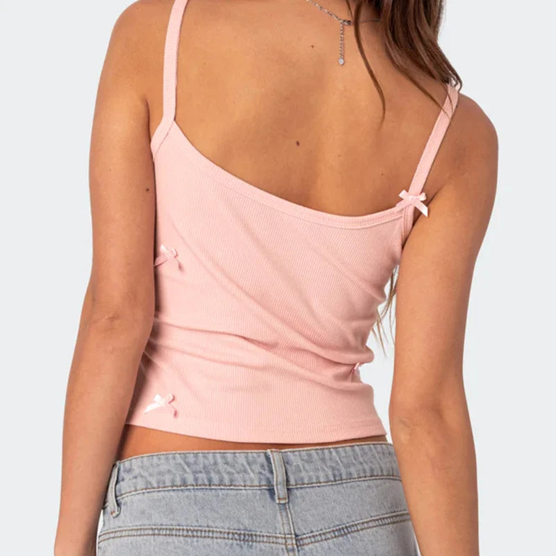 Camisole For Women Summer Clothes Crop Tops Basic Elastic Sleeveless Casual Aesthetic Sexy Comfortable Fashion Lady Y2k Homewear