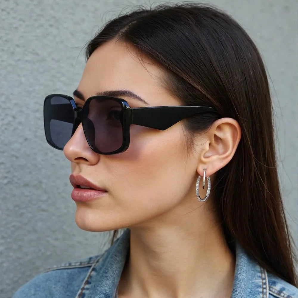 New In Sunglasses, Unique Double Frame Design Sunglasses with Oversized Frame and Gradient Lenses UV400