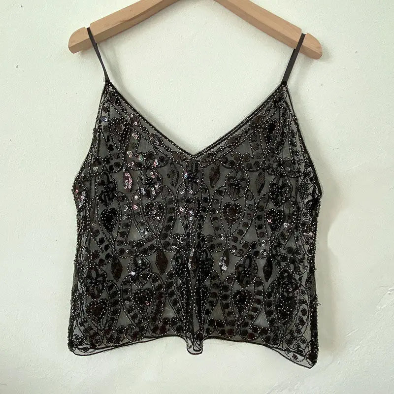 ✨ The Crystal Glow Sequin Top