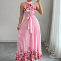 Dresses Summer Women's New Chic Hanging Neck Holiday Dress Women's Street Fashion Party Long Dress Lady Vacation Gowns Robe