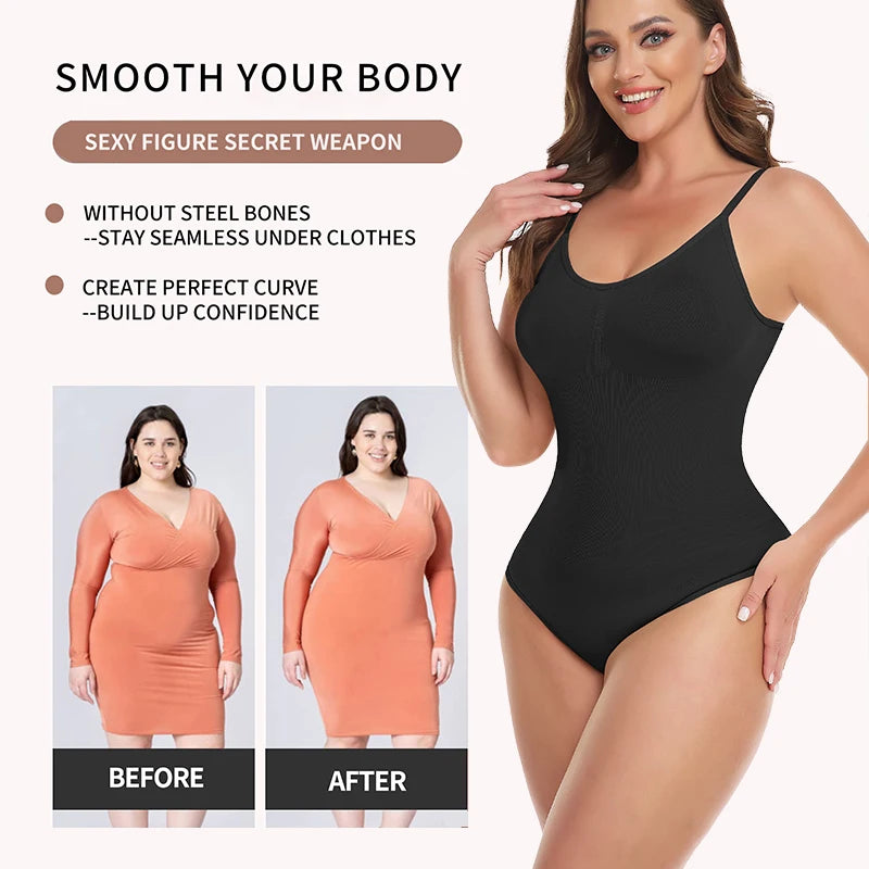 Camisole Bodysuit for Women Tummy Control Slimming Shapewear Butt Lifter Seam-free Sculpting Thong Body Shaper Tank Tops Corset