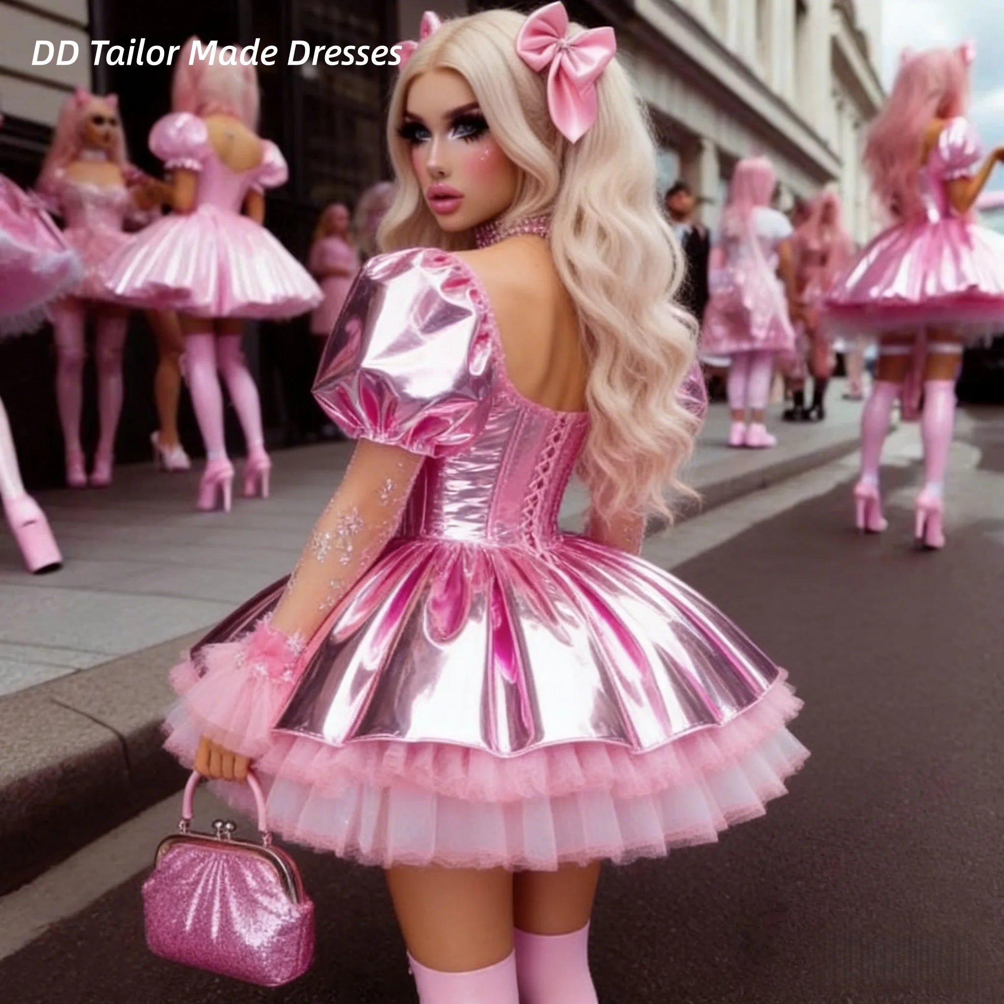 🩷 The Pink Doll Maid Dress