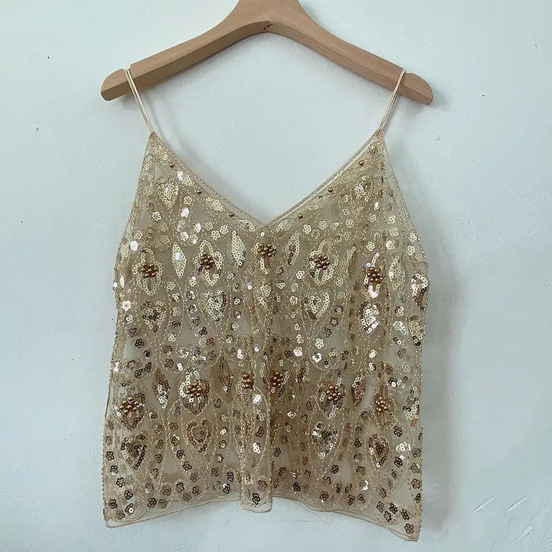 ✨ The Crystal Glow Sequin Top