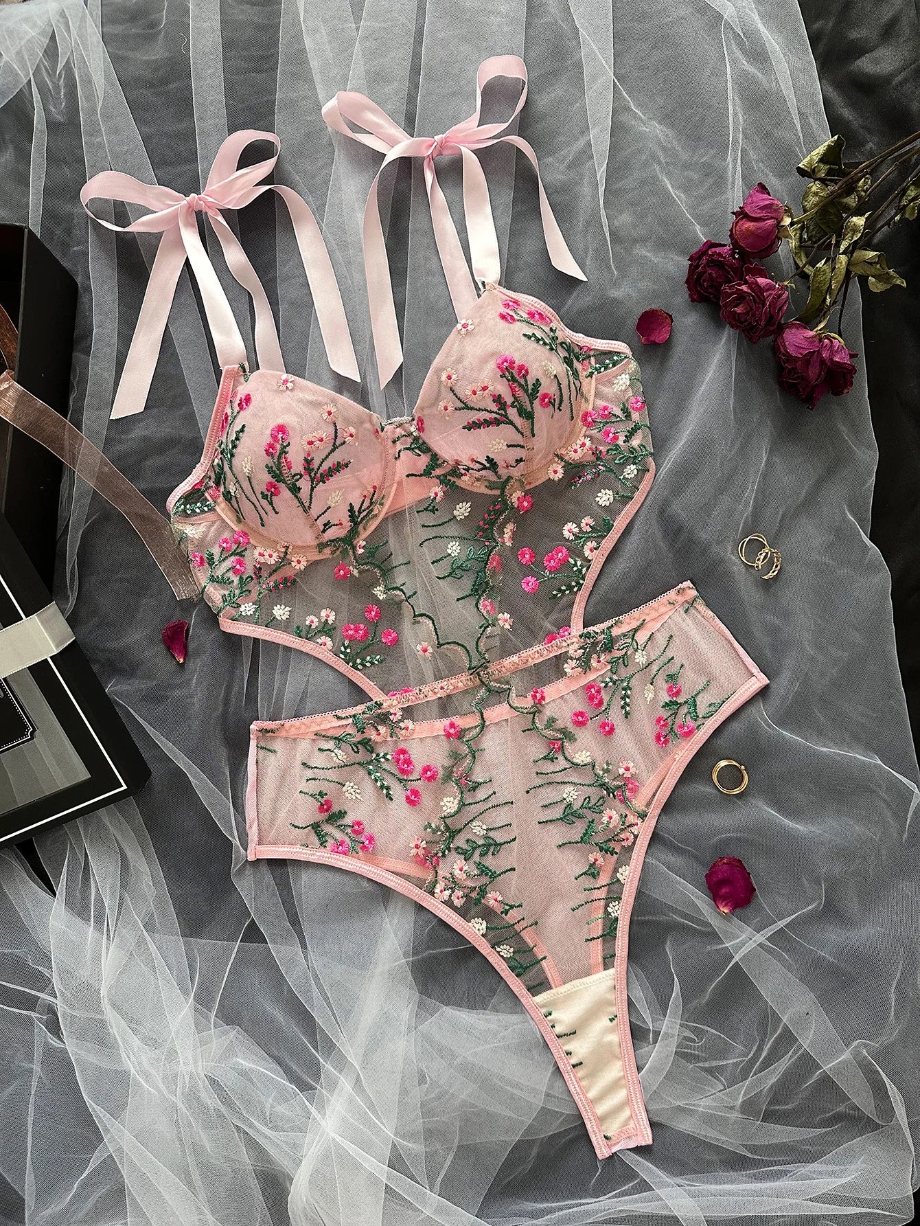 🌸 The Rosé Lace Intimates Set