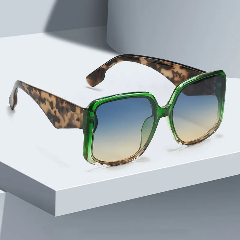 New In Sunglasses, Unique Double Frame Design Sunglasses with Oversized Frame and Gradient Lenses UV400