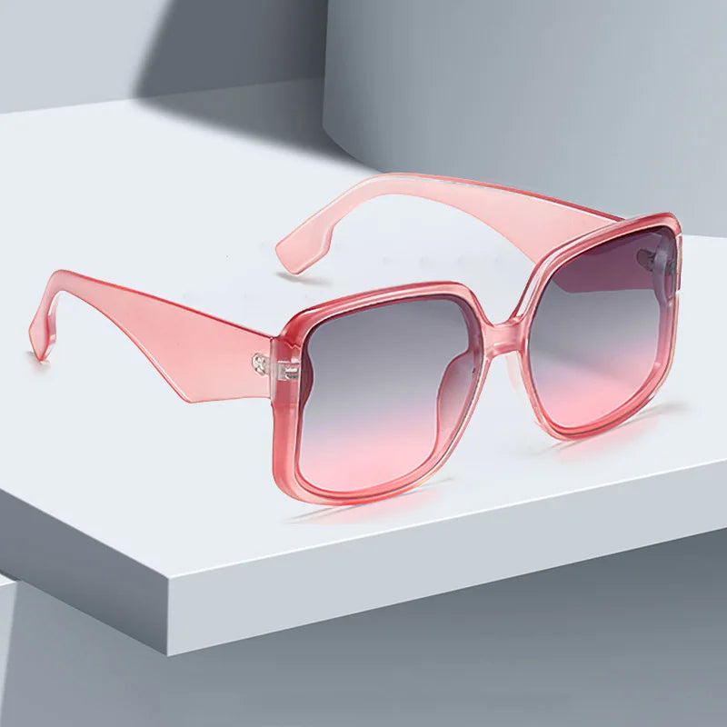 New In Sunglasses, Unique Double Frame Design Sunglasses with Oversized Frame and Gradient Lenses UV400