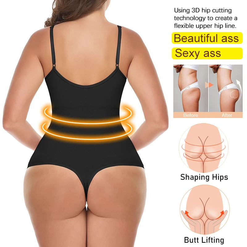 Camisole Bodysuit for Women Tummy Control Slimming Shapewear Butt Lifter Seam-free Sculpting Thong Body Shaper Tank Tops Corset