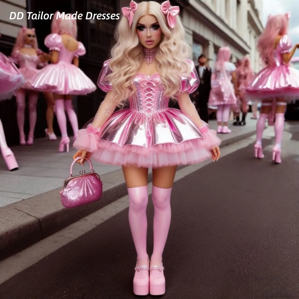 🩷 The Pink Doll Maid Dress