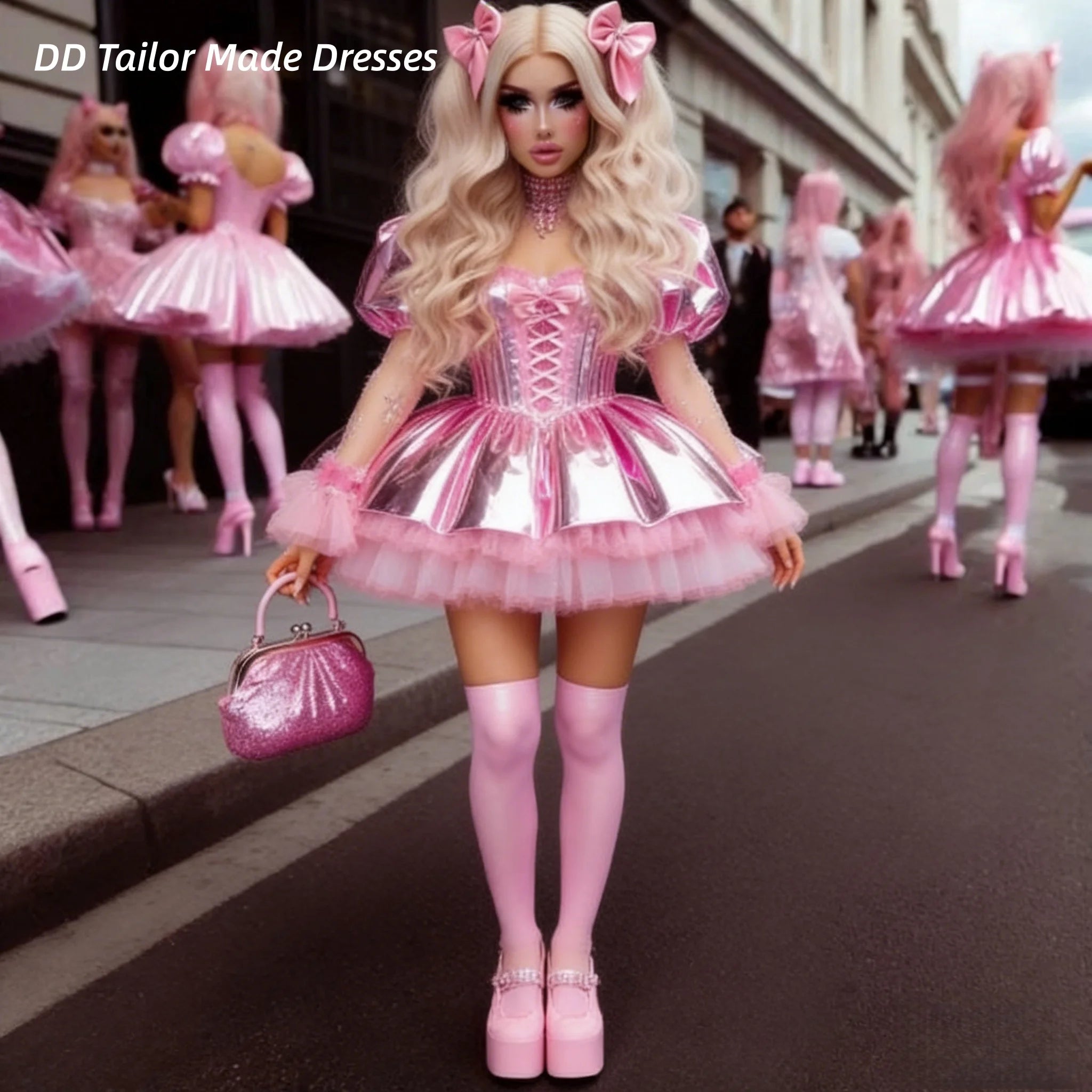 🩷 The Pink Doll Maid Dress