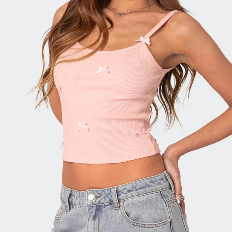 Camisole For Women Summer Clothes Crop Tops Basic Elastic Sleeveless Casual Aesthetic Sexy Comfortable Fashion Lady Y2k Homewear