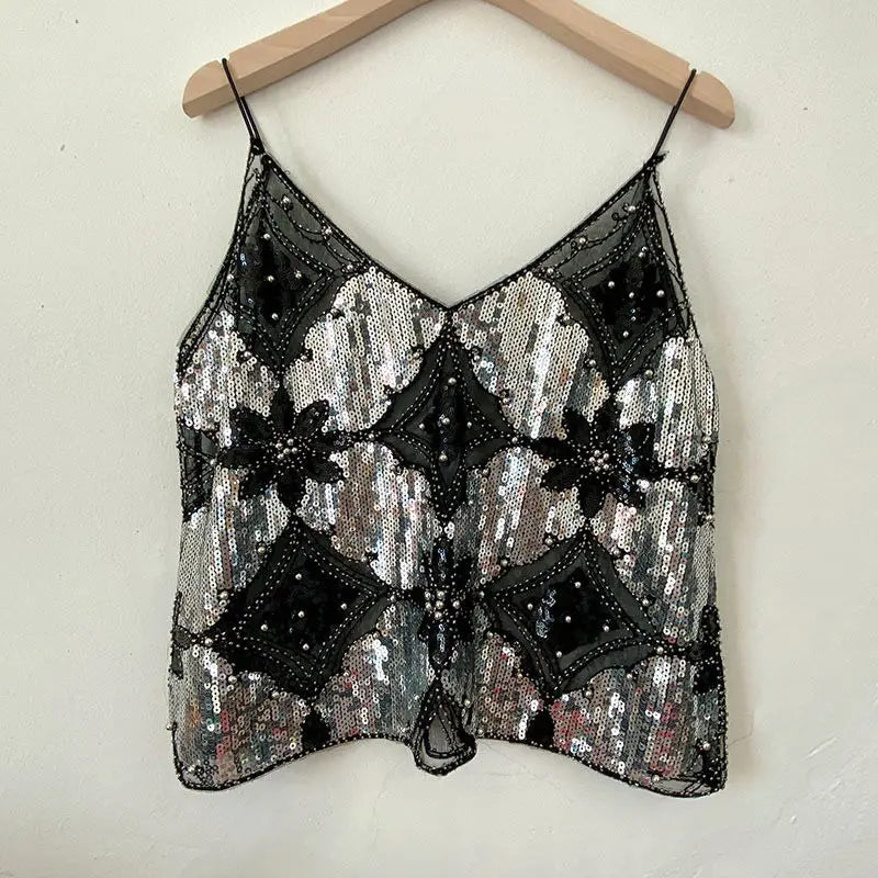 ✨ The Crystal Glow Sequin Top