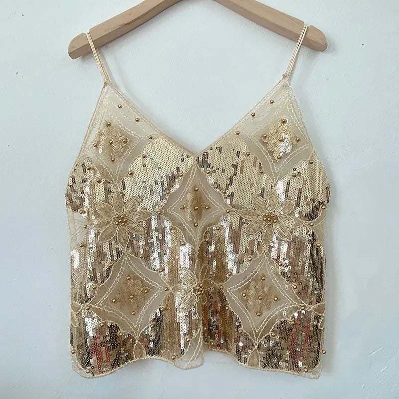 ✨ The Crystal Glow Sequin Top