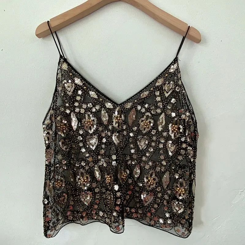 ✨ The Crystal Glow Sequin Top
