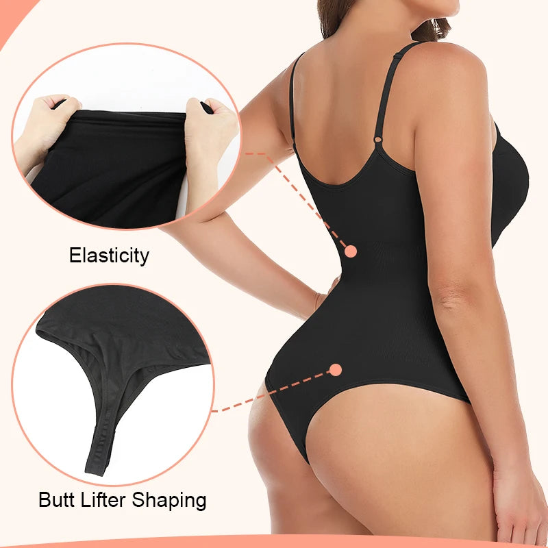Camisole Bodysuit for Women Tummy Control Slimming Shapewear Butt Lifter Seam-free Sculpting Thong Body Shaper Tank Tops Corset